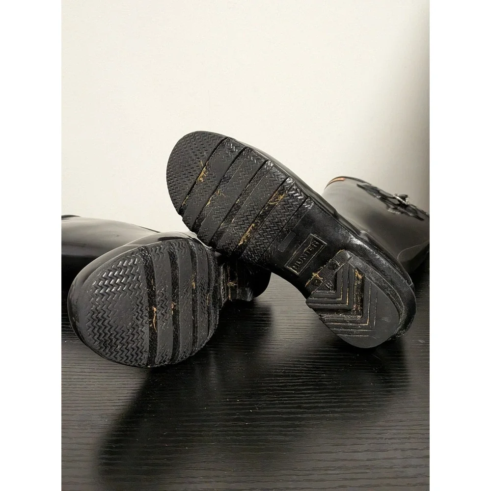 Hunter Original Kids Gloss Black Rain Boots US 3B‎ 4G EU 34 Waterproof